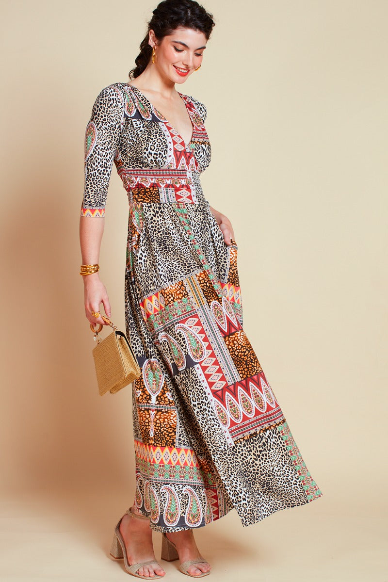 Onjenu Crawford Midi Dress in Macgraw