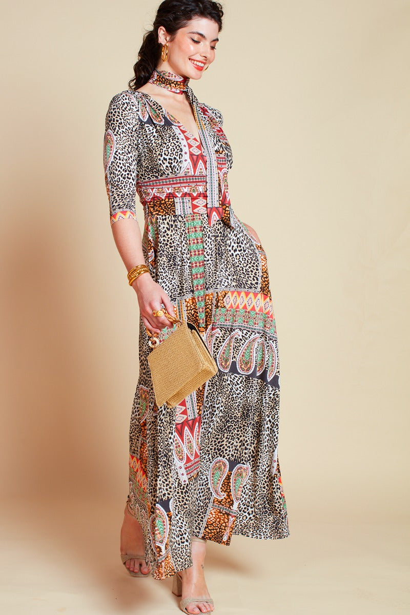 Onjenu Crawford Midi Dress in Macgraw