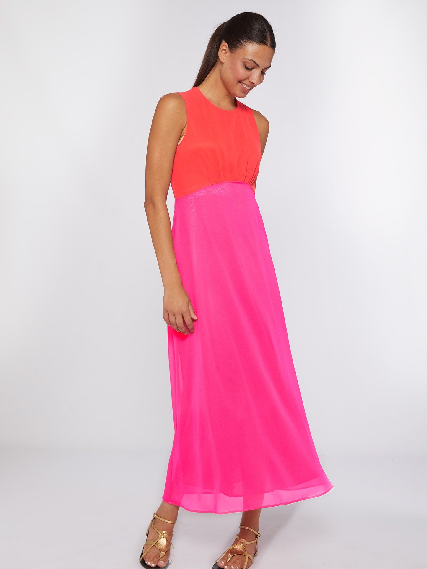 Grazia Dress in Pink Chiffon