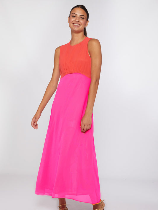 Grazia Dress in Pink Chiffon