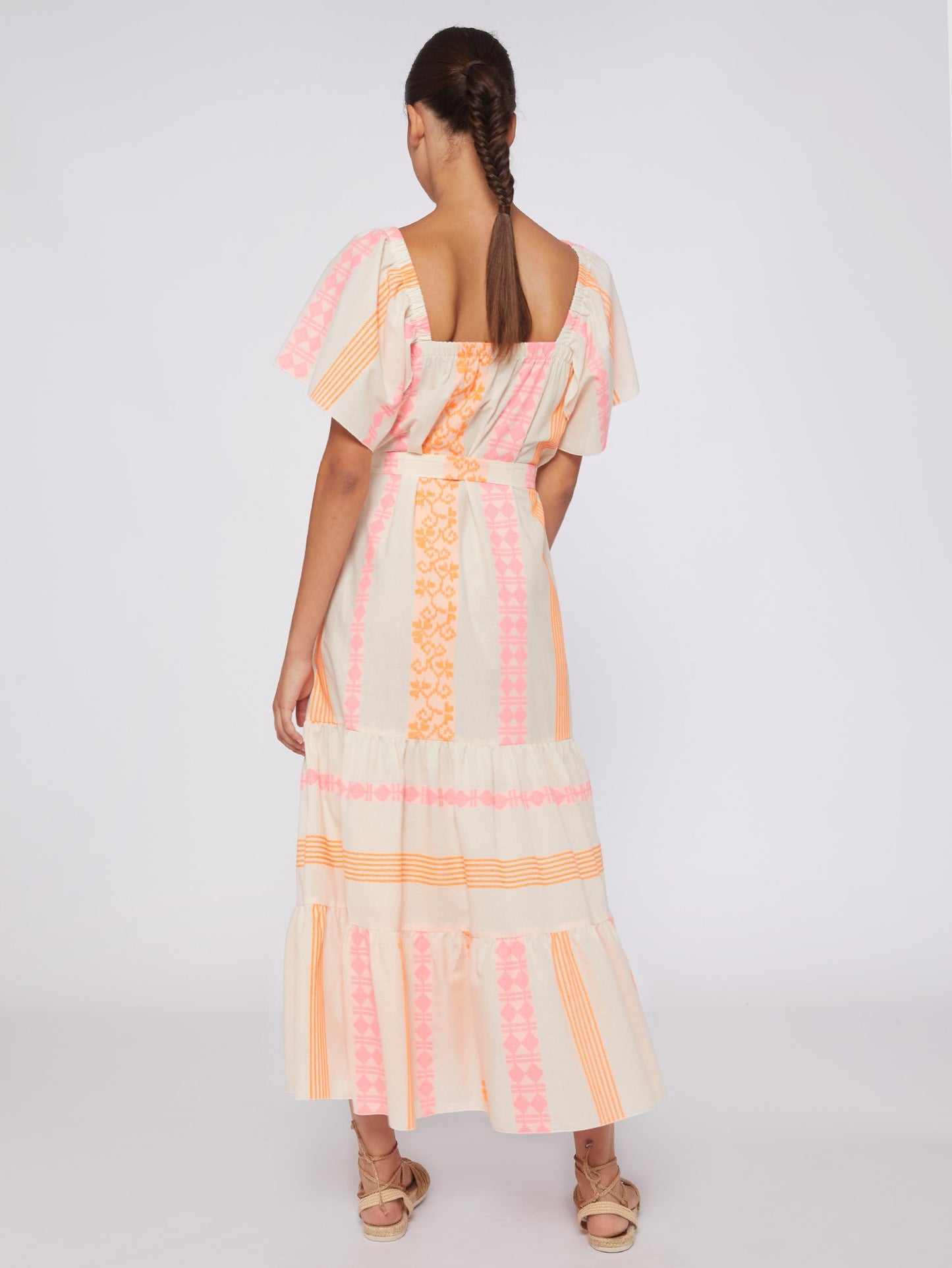 Palmira Dress in Milos White Neon