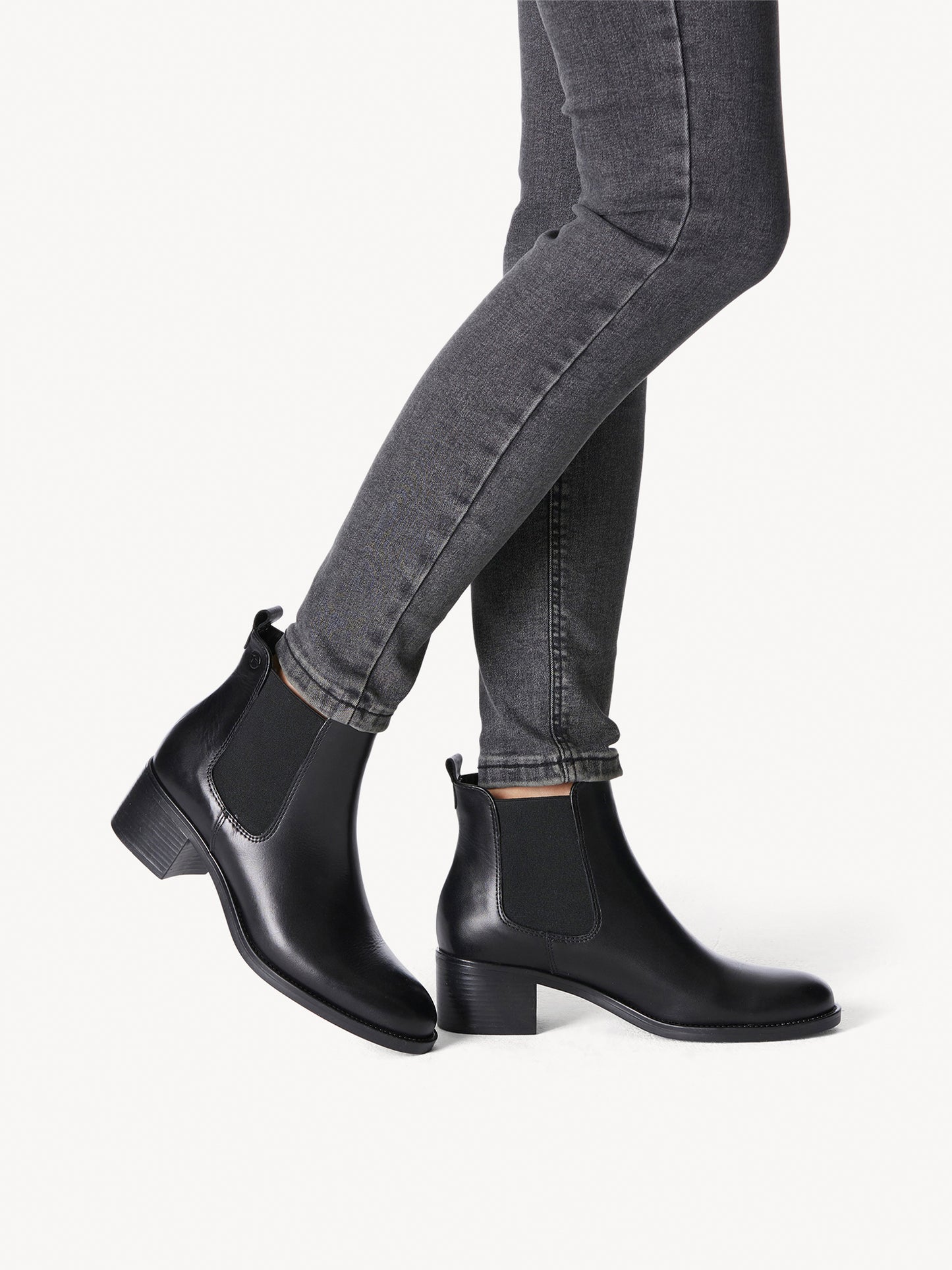 Tamaris Leather Chelsea Boot Black