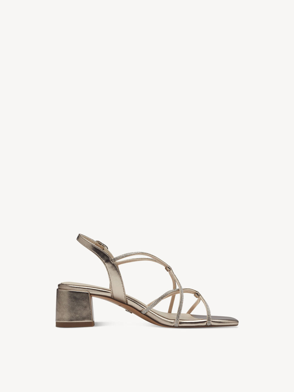 Diamante Sandals in Light Gold