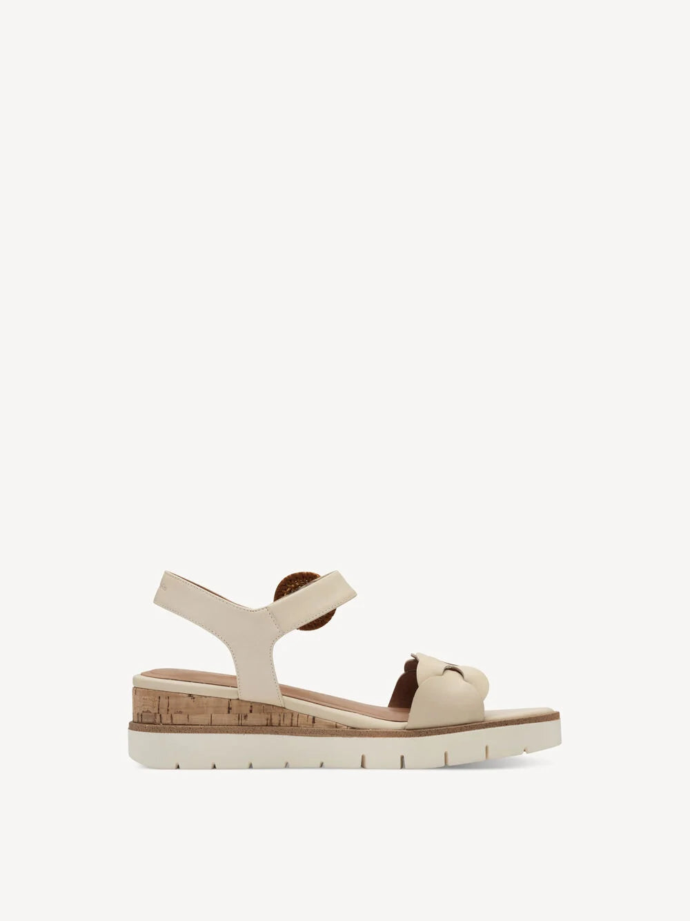 Tamaris Buckle Sandal in Ivory
