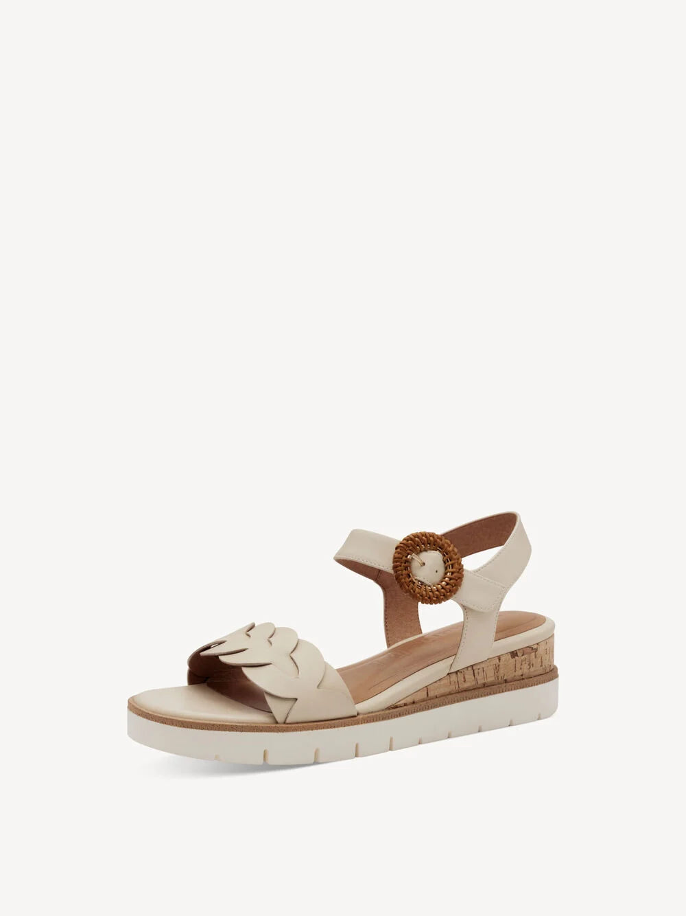 Tamaris Buckle Sandal in Ivory