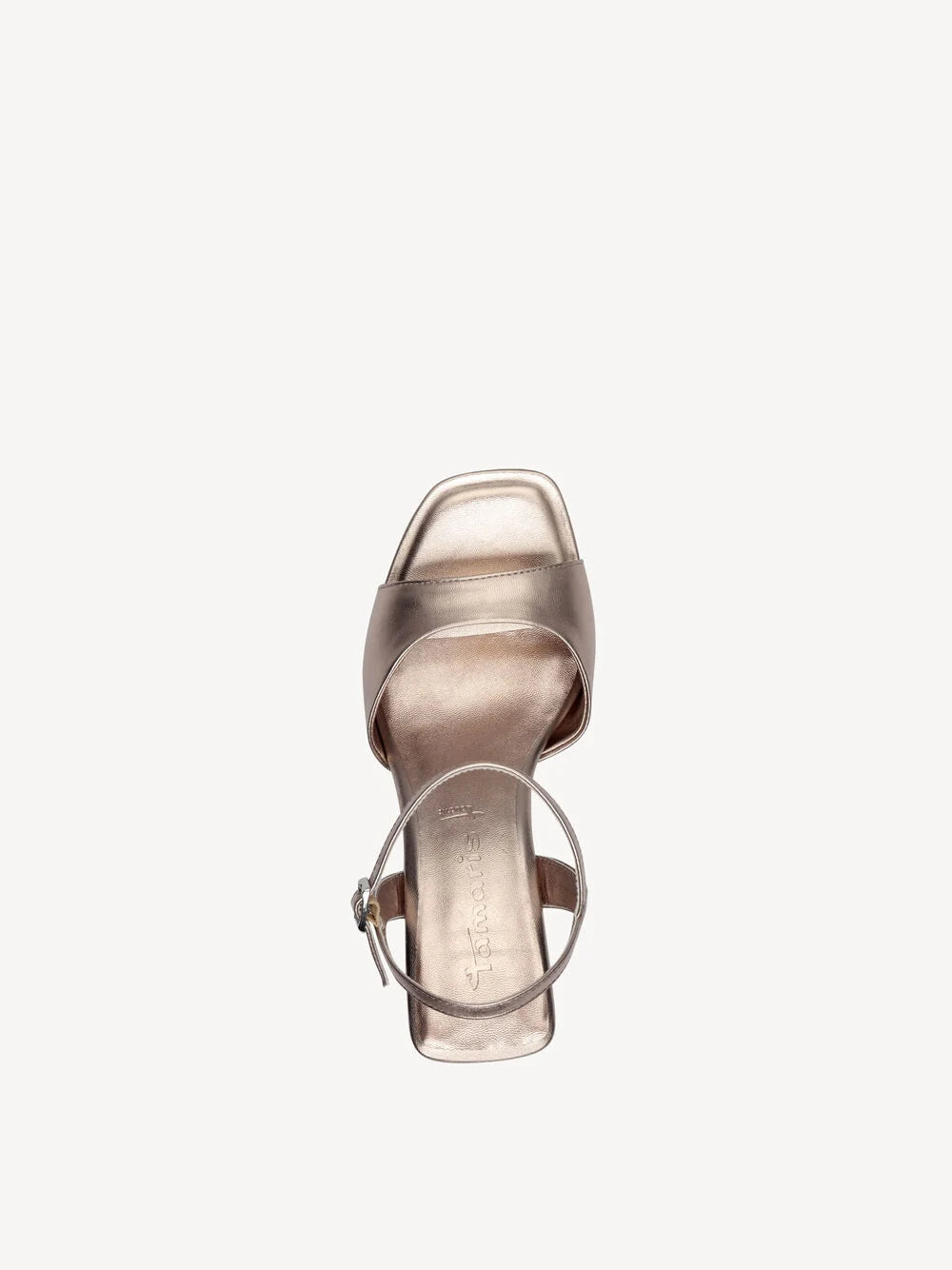 Tamaris Strappy Heels in Rose Metallic