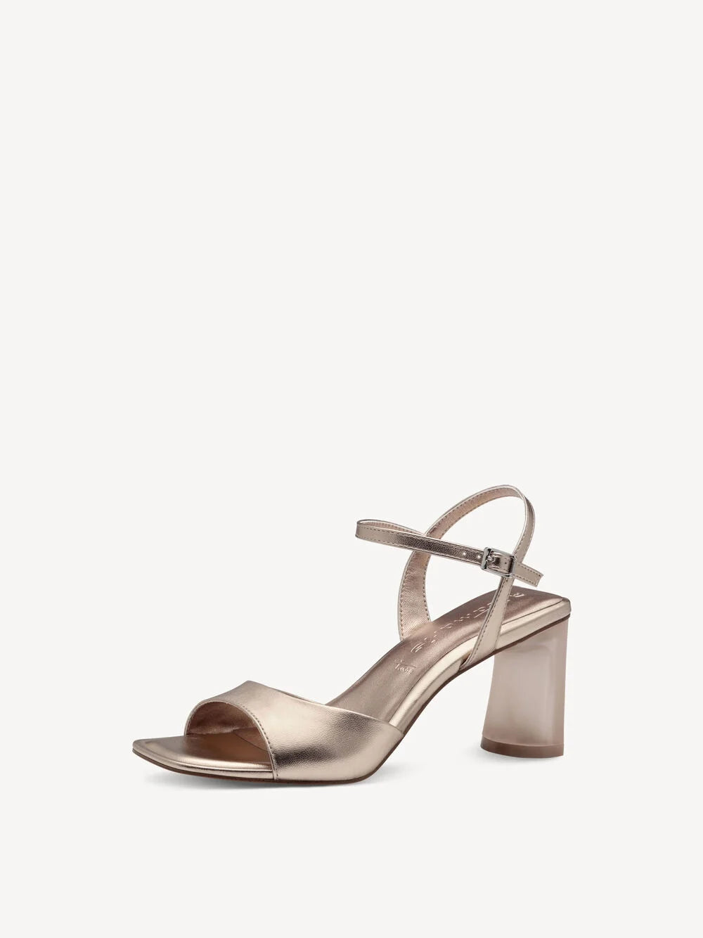 Tamaris Strappy Heels in Rose Metallic