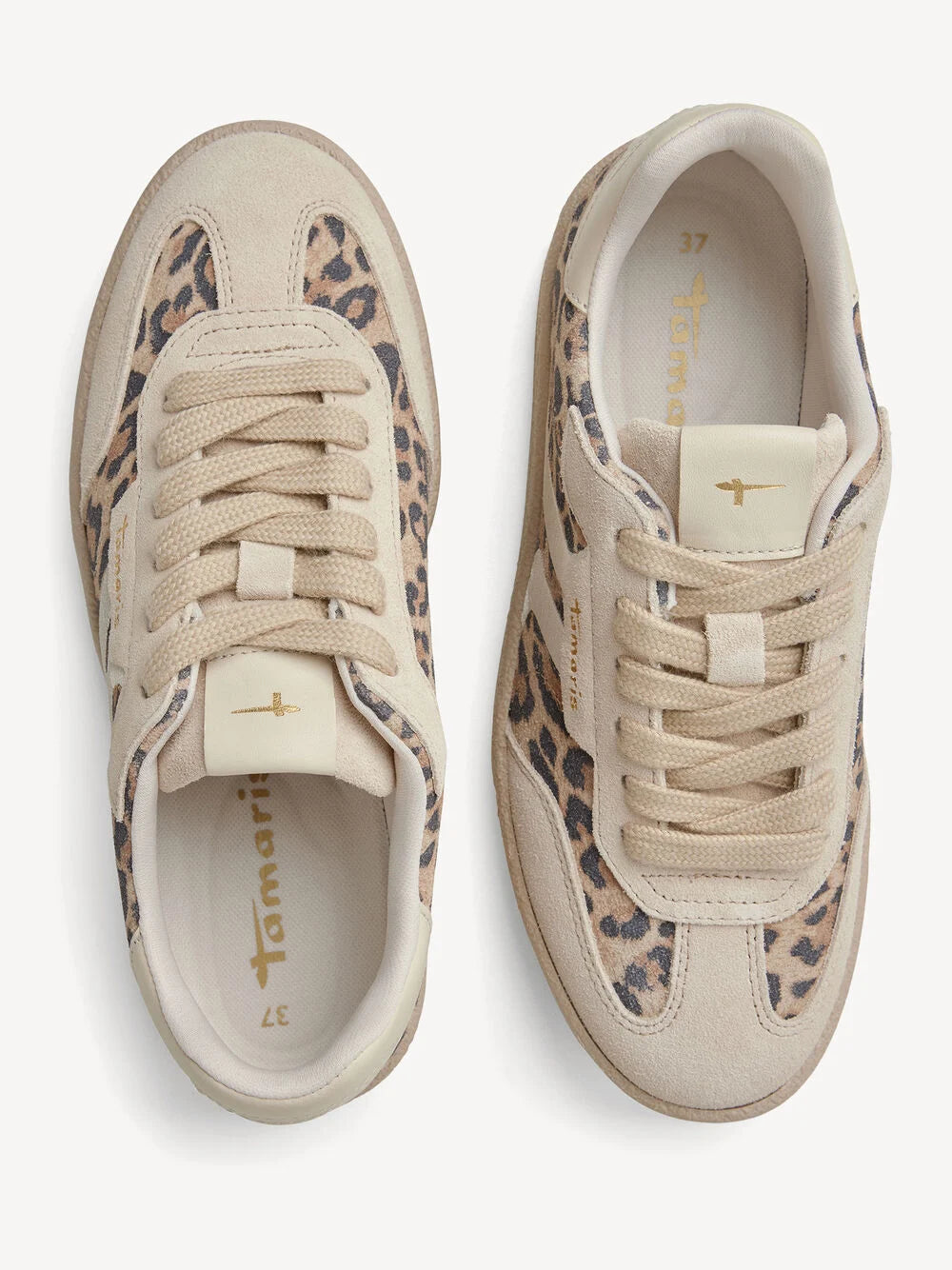 Tamaris Leather Sneaker in Leopard Comb