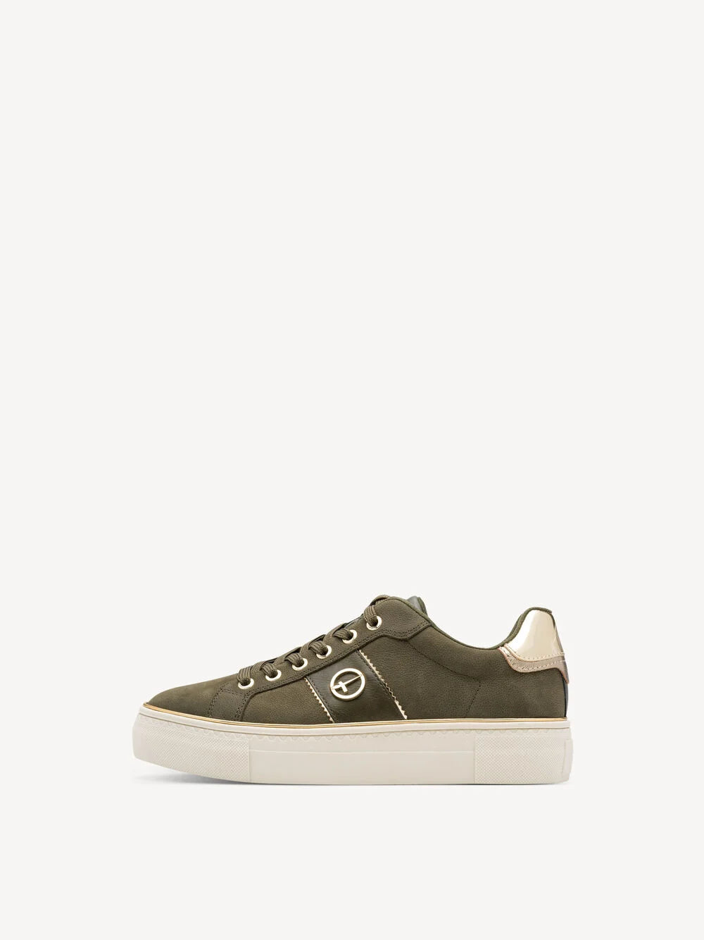 Tamaris Trainers in Olive Nubuc