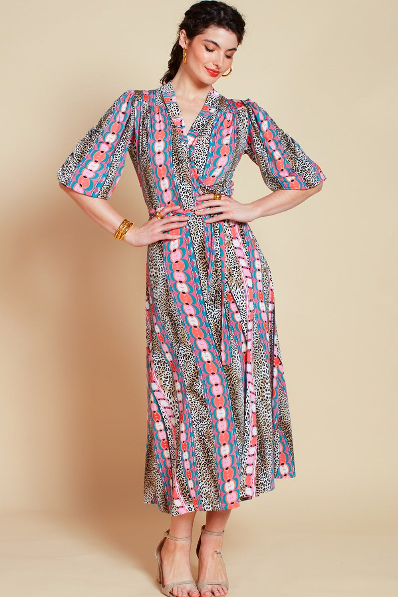 Onjenu Ella Midi Wrap Dress in Carter