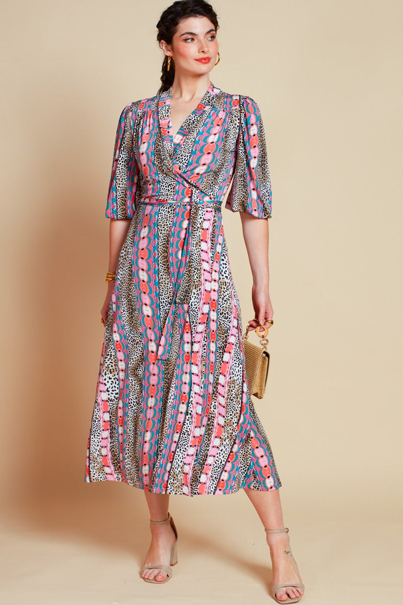 Onjenu Ella Midi Wrap Dress in Carter
