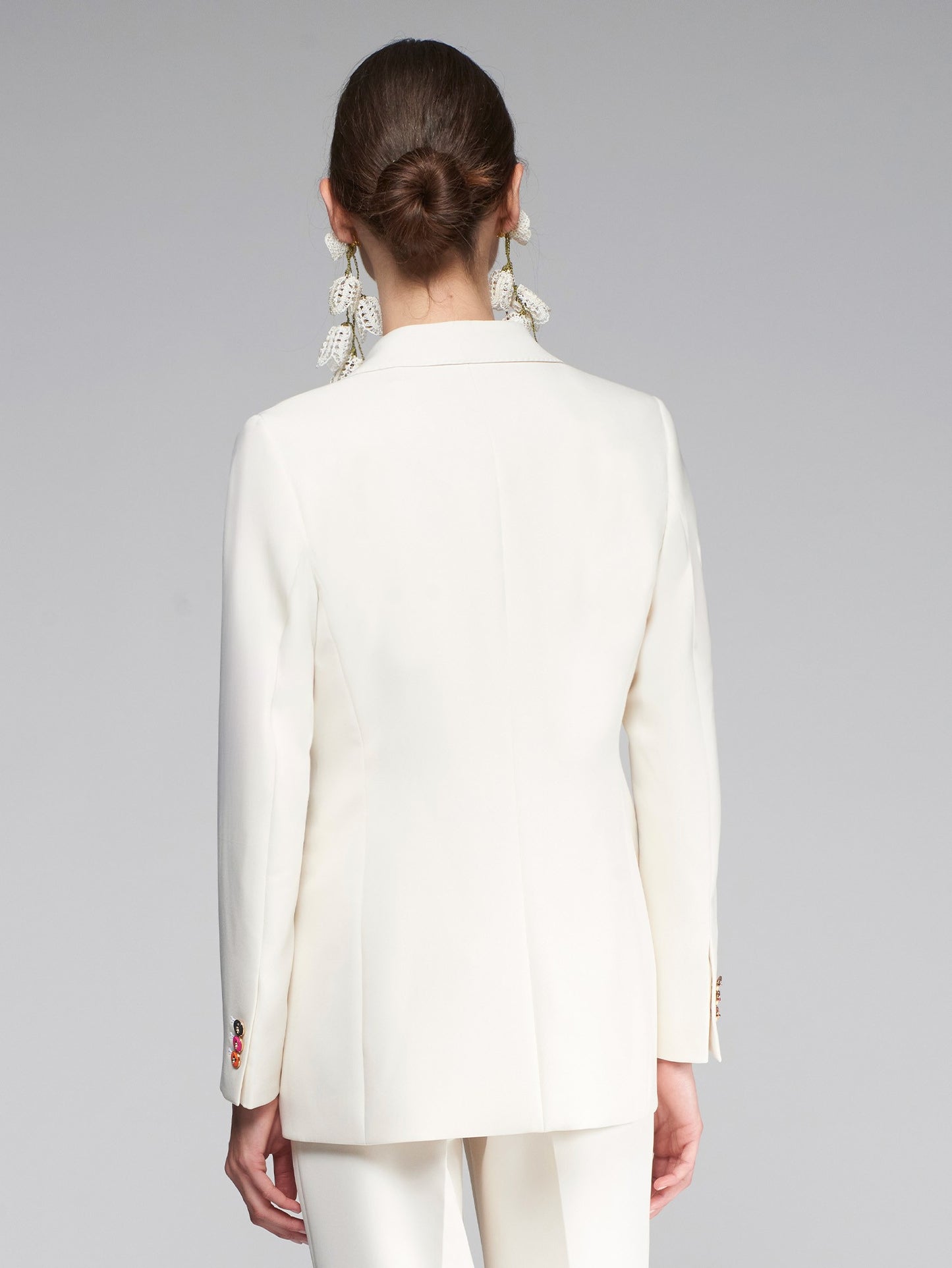 Sophia Crep Blazer in Blanco