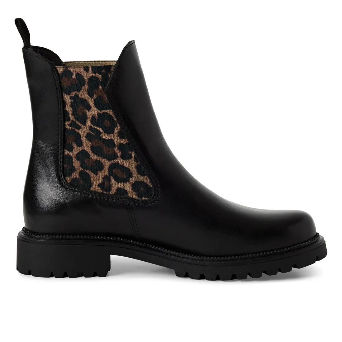 Tamaris Leather Chelsea Boot in Black Leopard