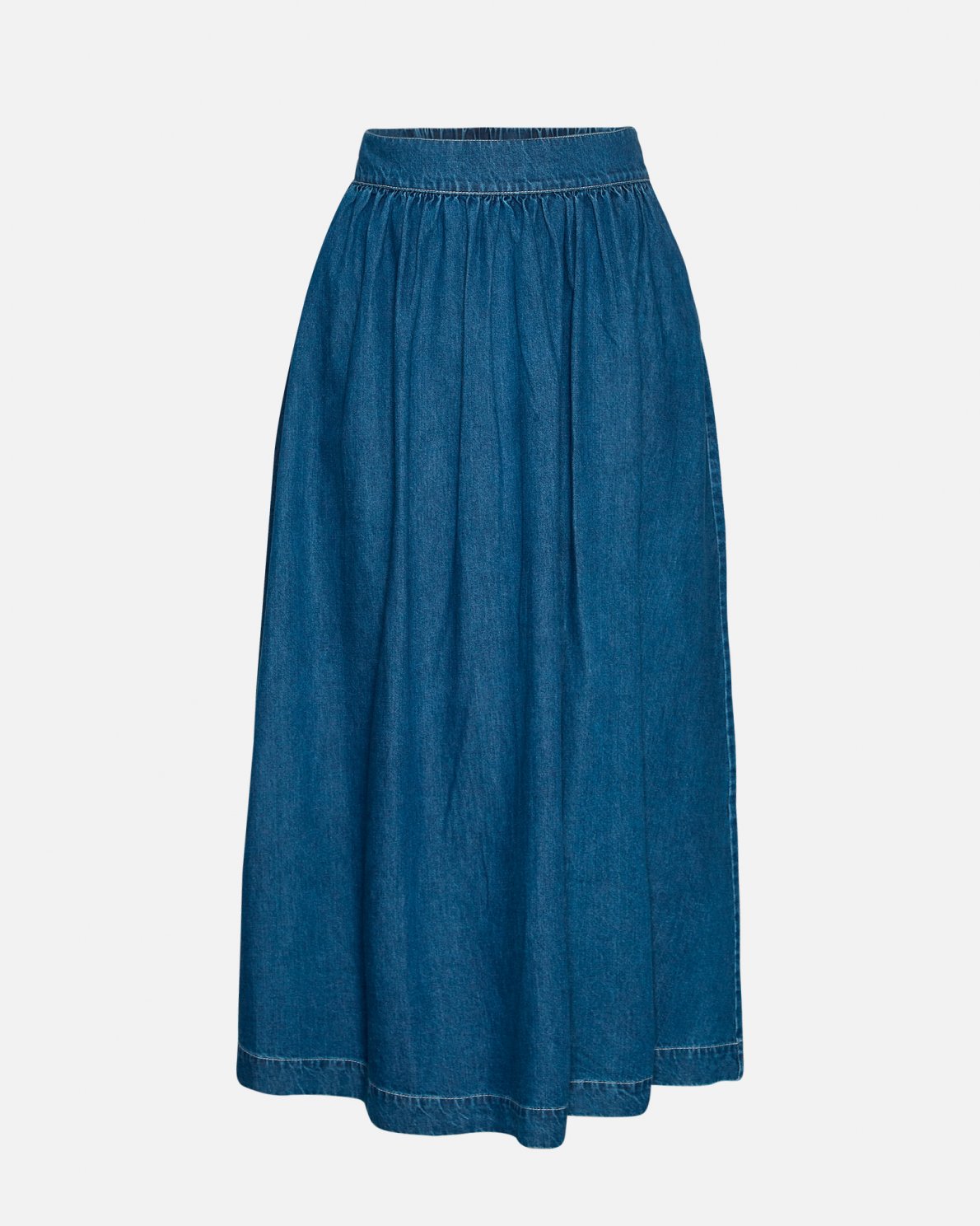 Shayla Denim Maxi Skirt in Midblue