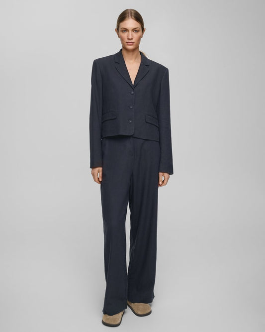 Moss Copenhagen Penie Ginia  Linen Trousers in Phantom