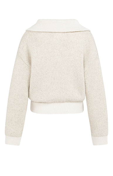 Yaya V-Neck Sweater in Heather Grey