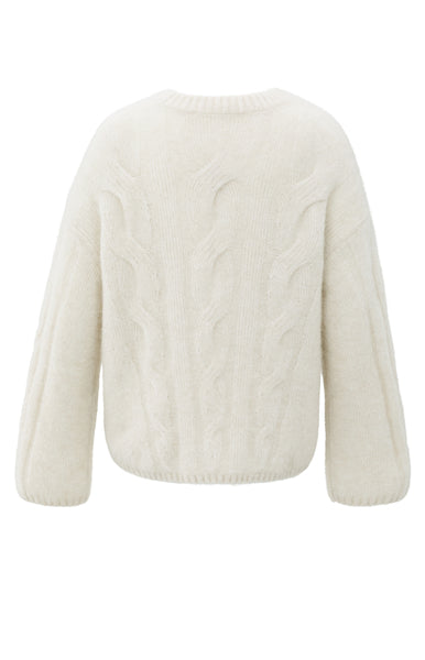 Yaya Cable Knit Sweater in Wool White