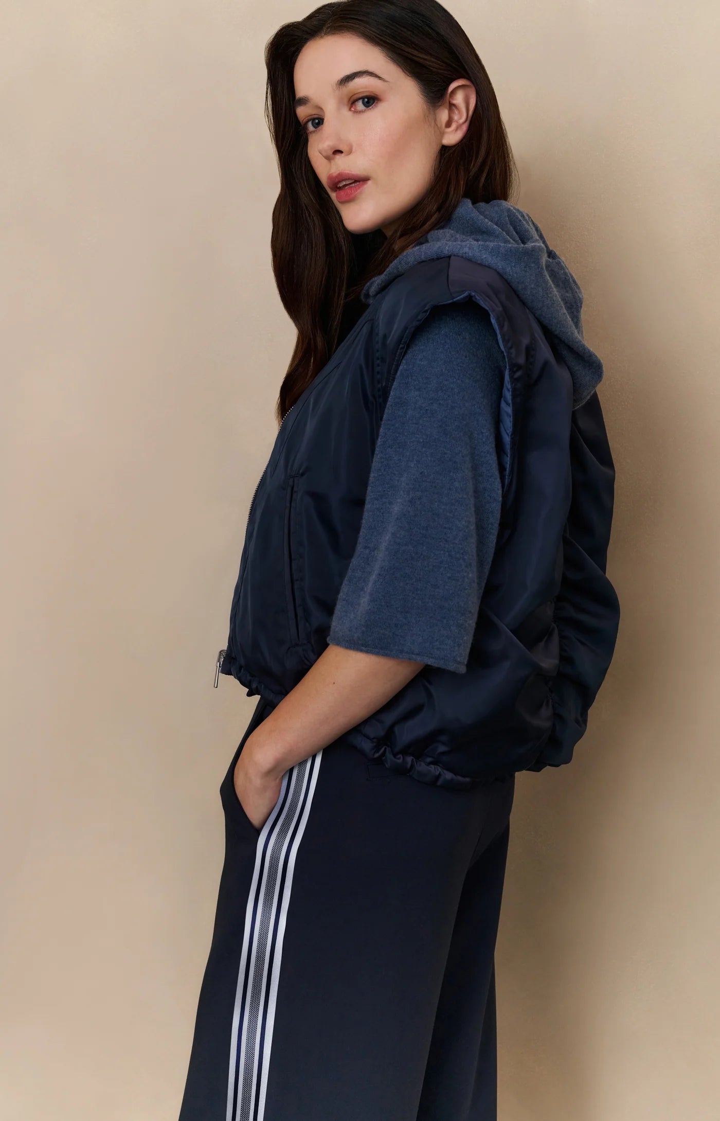 Yaya Reversible Bodywarmer in Inkwell Blue