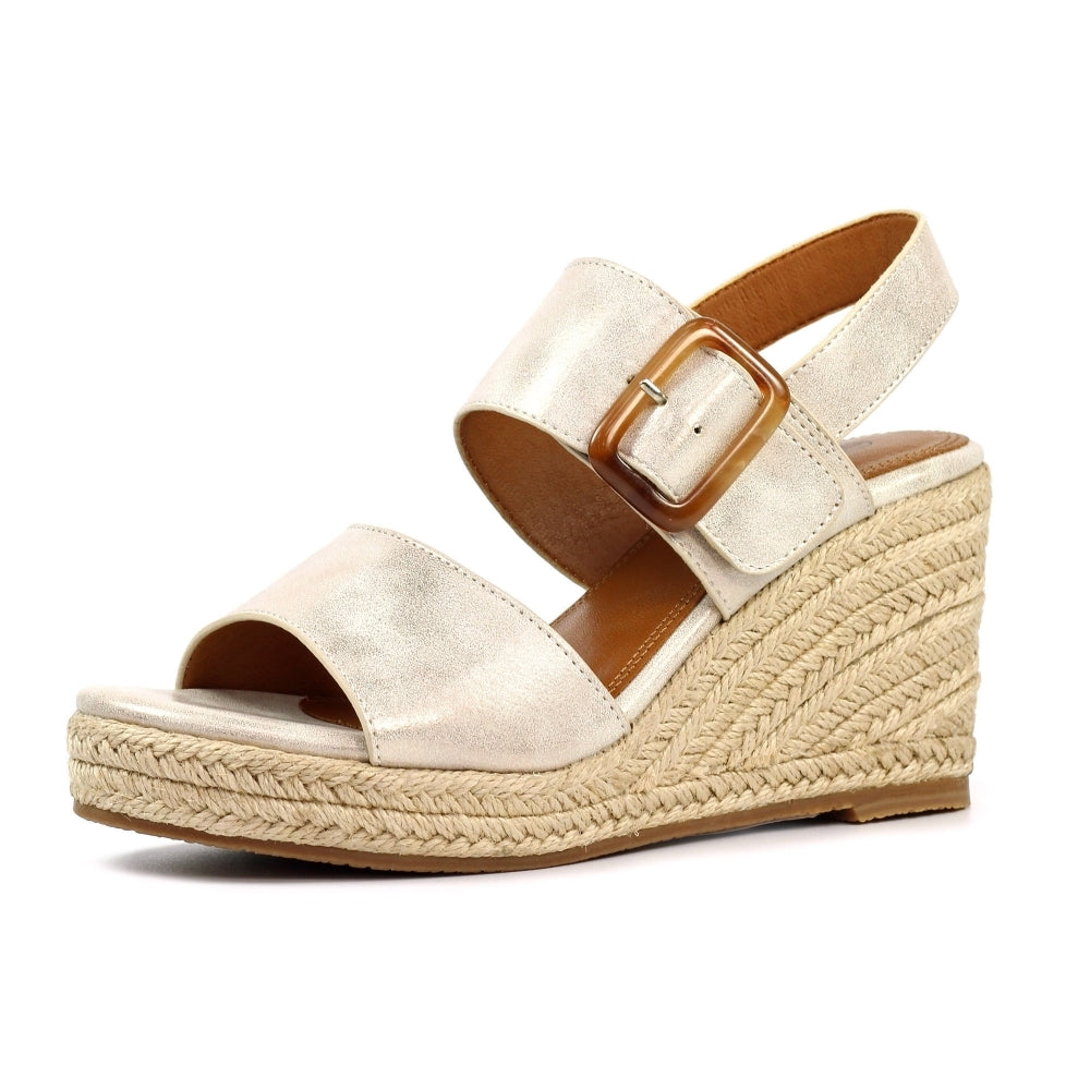 Rochester Wedge Sandal in Beige