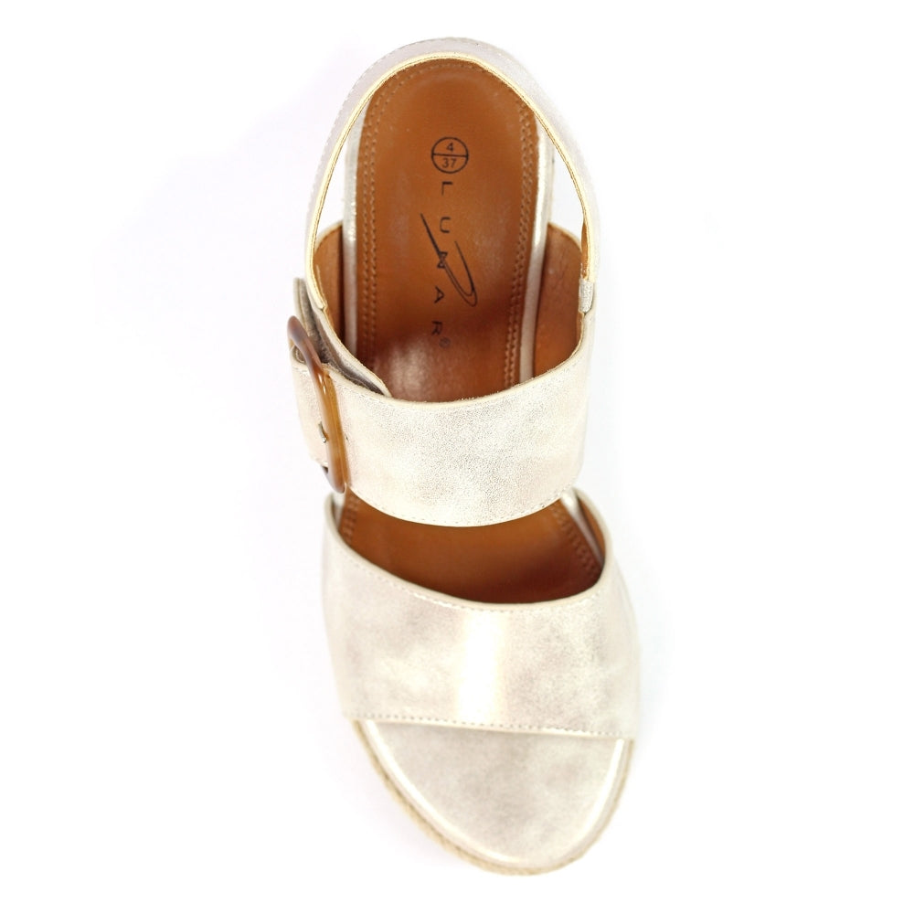 Rochester Wedge Sandal in Beige