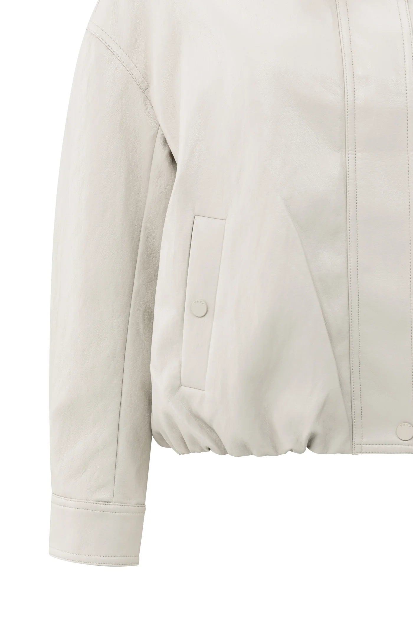 Yaya Short Faux Leather Jacket in Chalk White