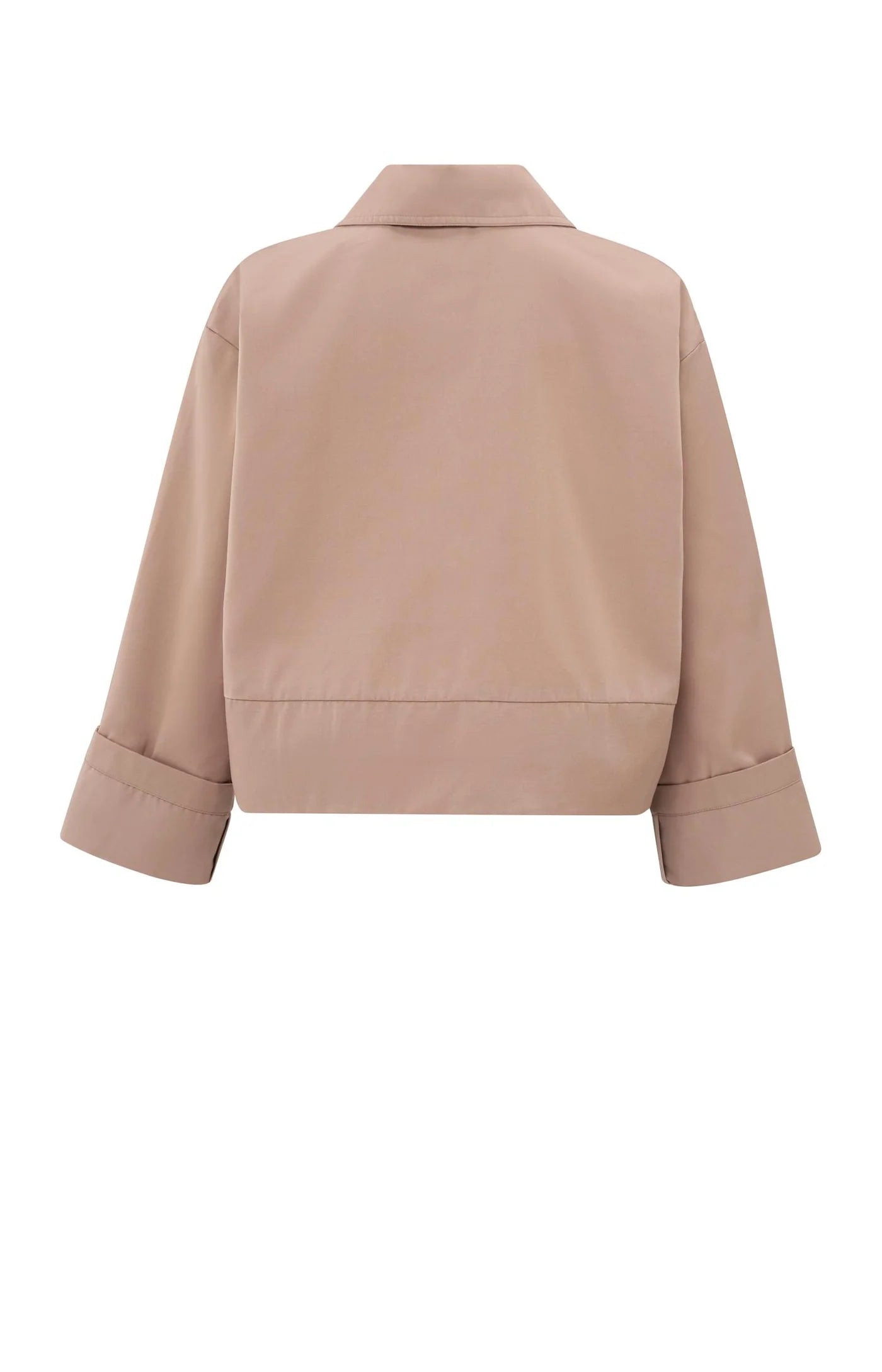 YAYA Heavy Satin Cropped Jacket in Dusty Pink