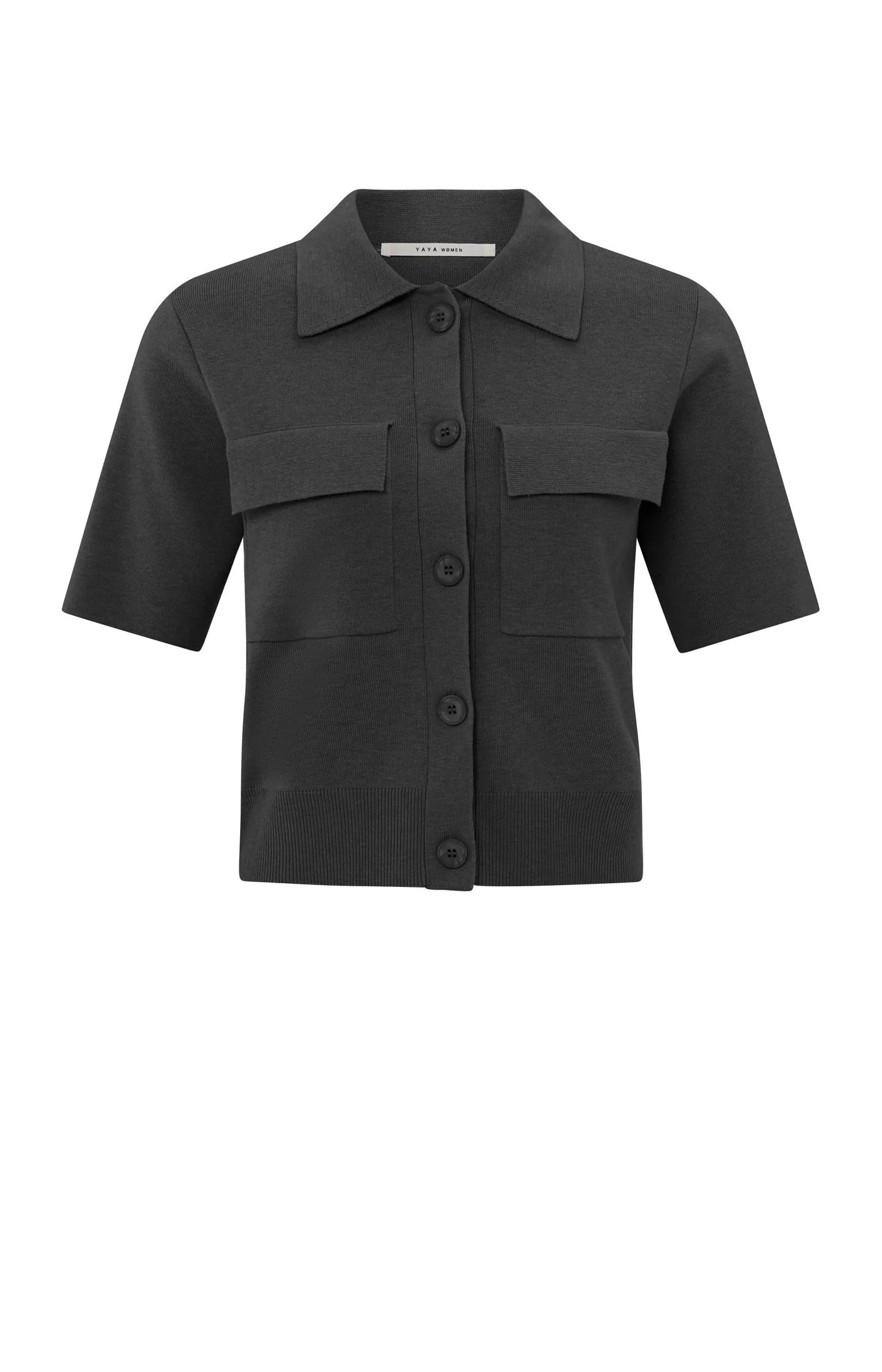 Yaya short Sleeve Cardigan in Phantom