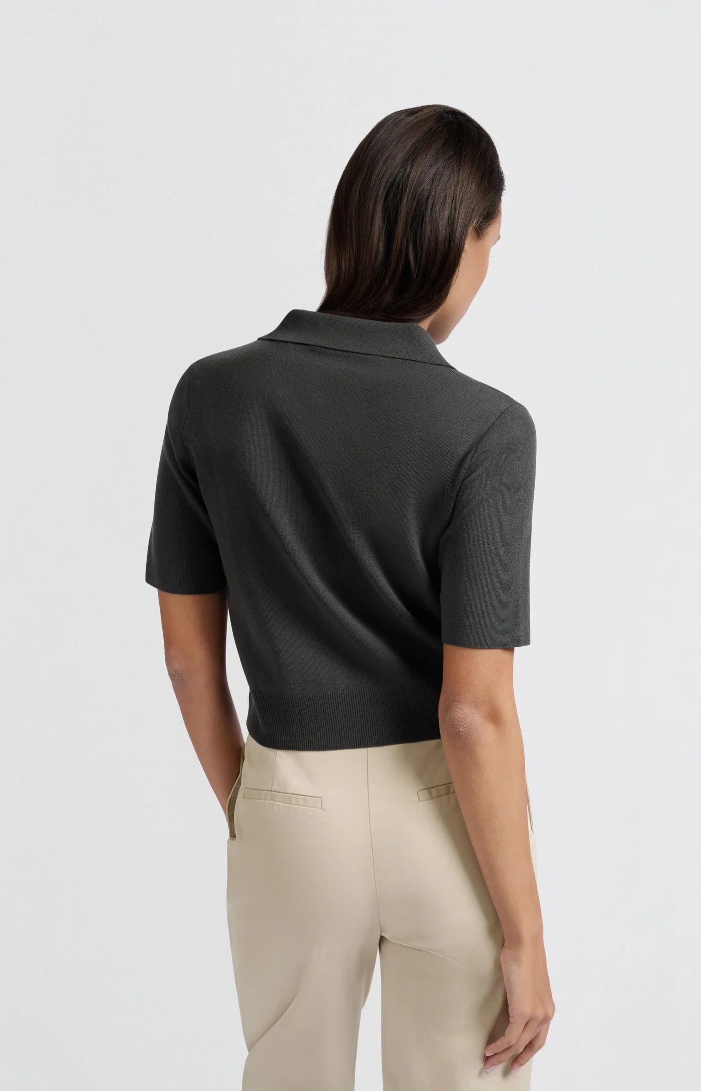 Yaya short Sleeve Cardigan in Phantom