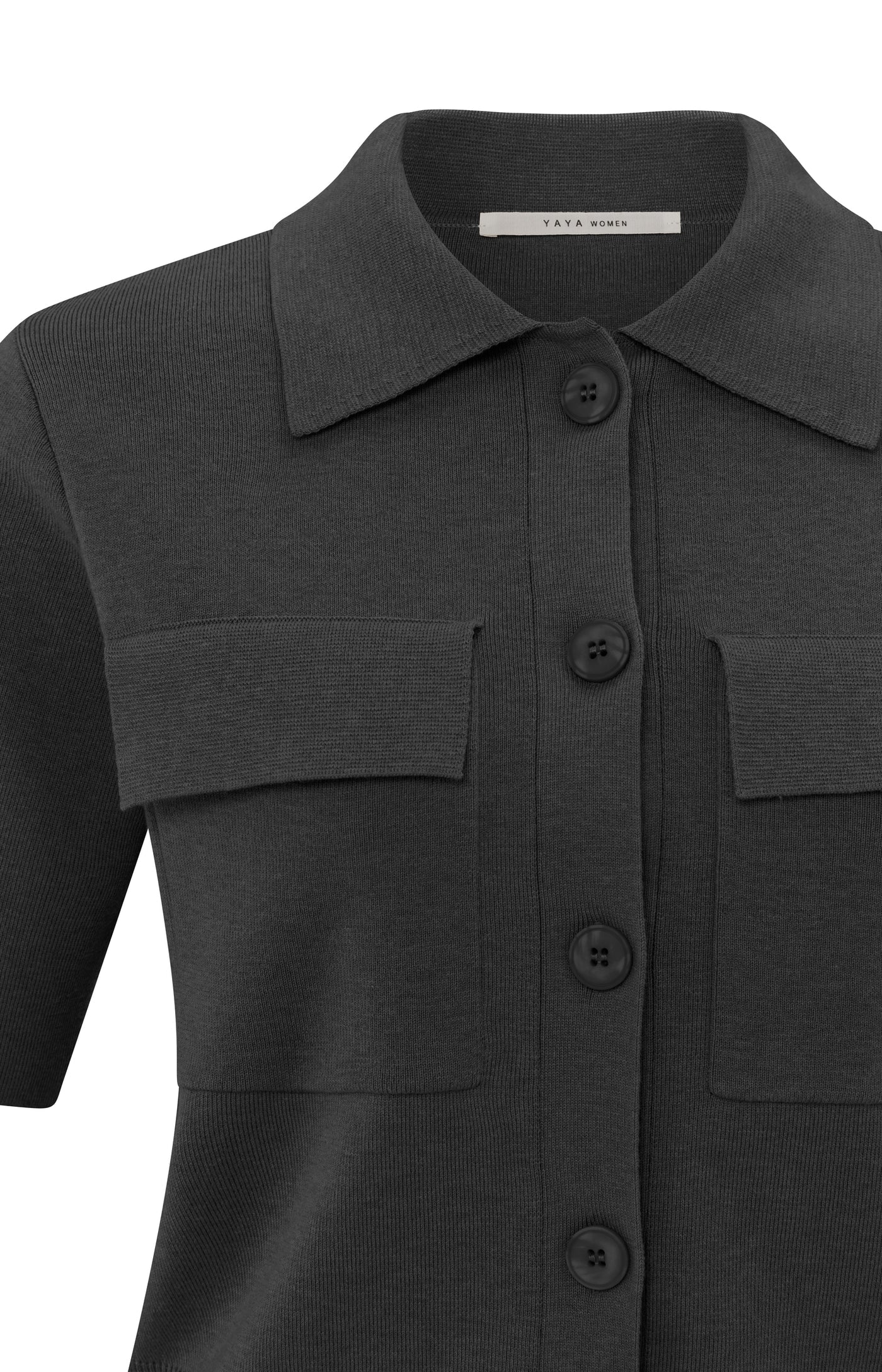 Yaya short Sleeve Cardigan in Phantom