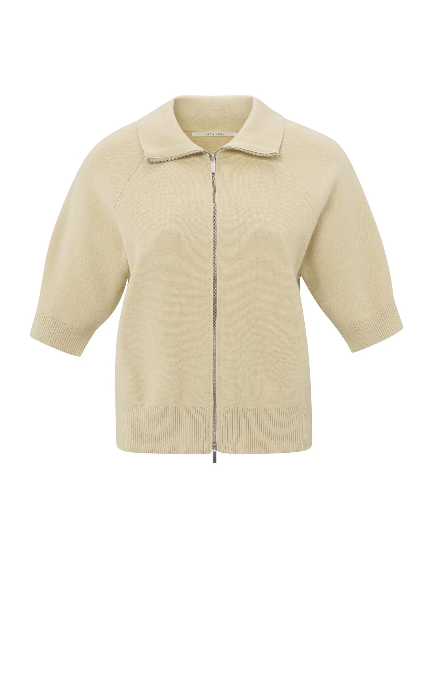 Yaya Short Sleeve Cardigan in Beige