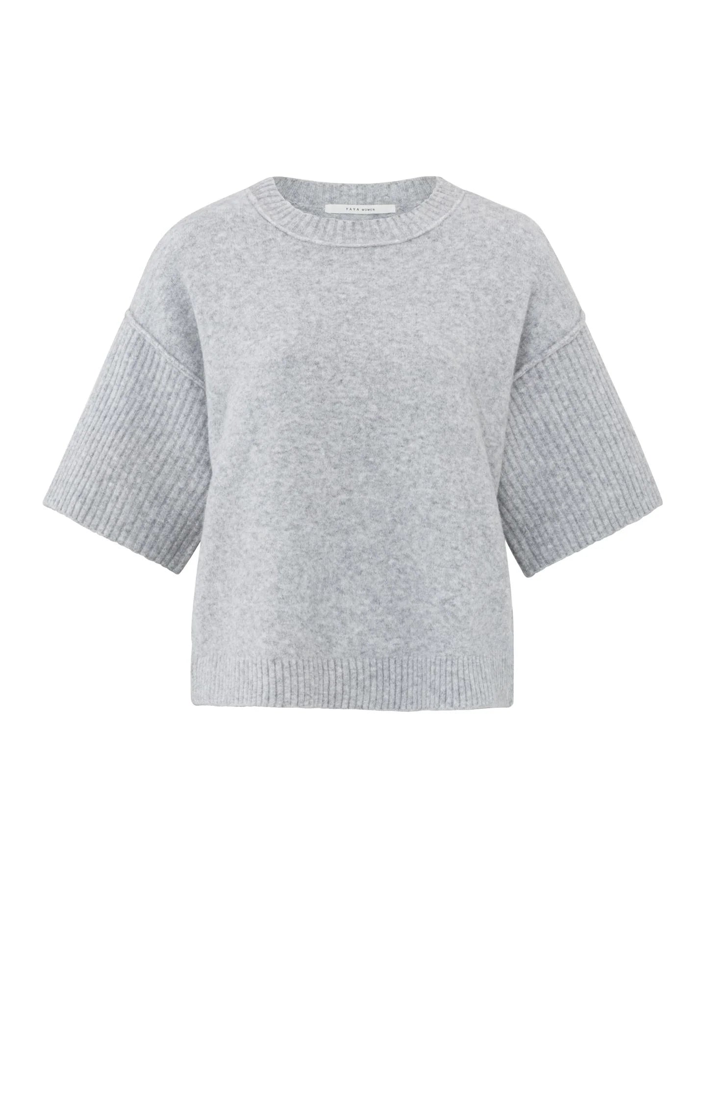 Boatneck Sweater in Grey Melange