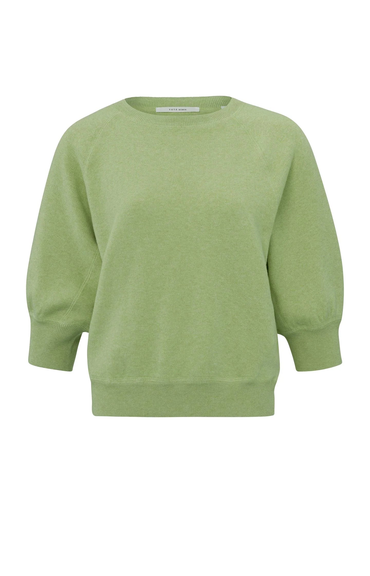 Raglan Sleeve Sweater in Green Melange
