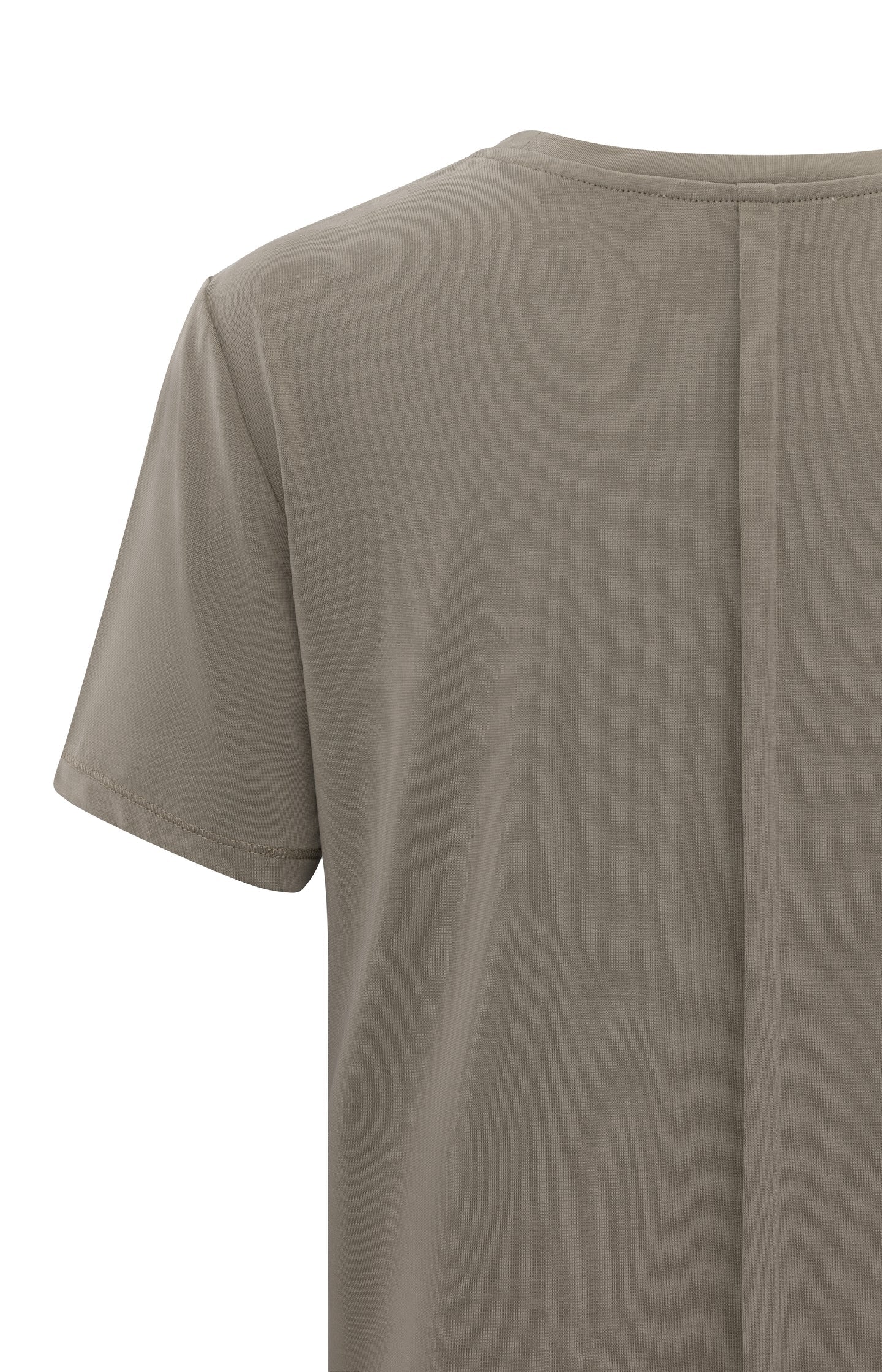 Round V-neck T-shirt in Clay Pebble Grey