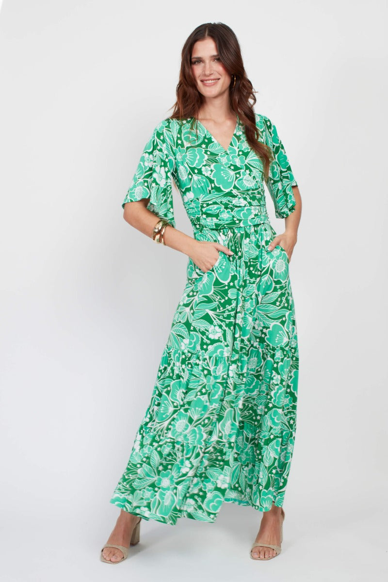 Onjenu Tilly Maxi Dress in Wildflower Green