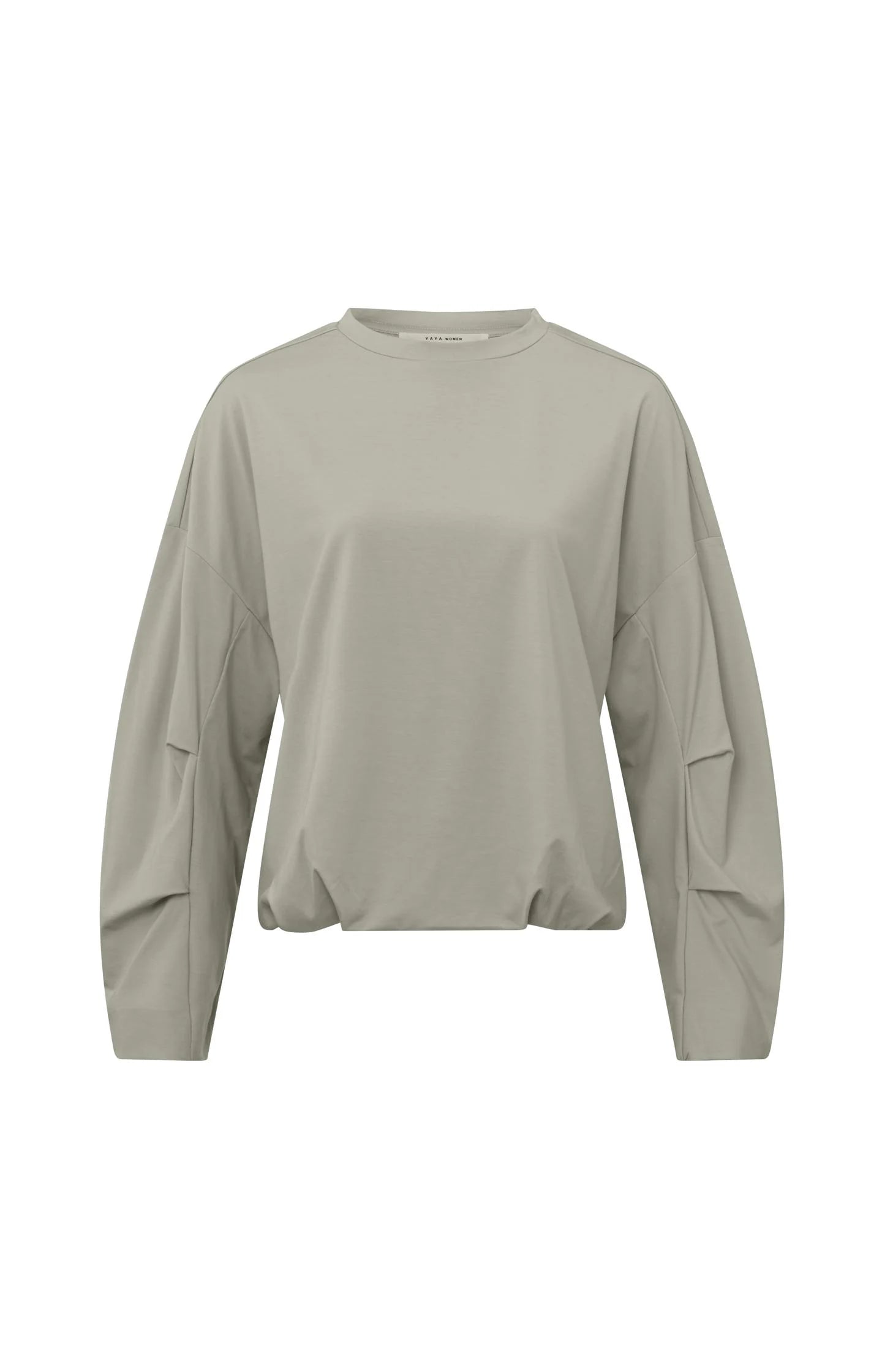 Pleated Crewneck in Agate Grey