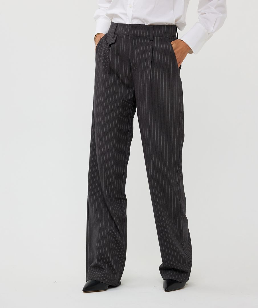 Pinstripe Trousers in Dark grey