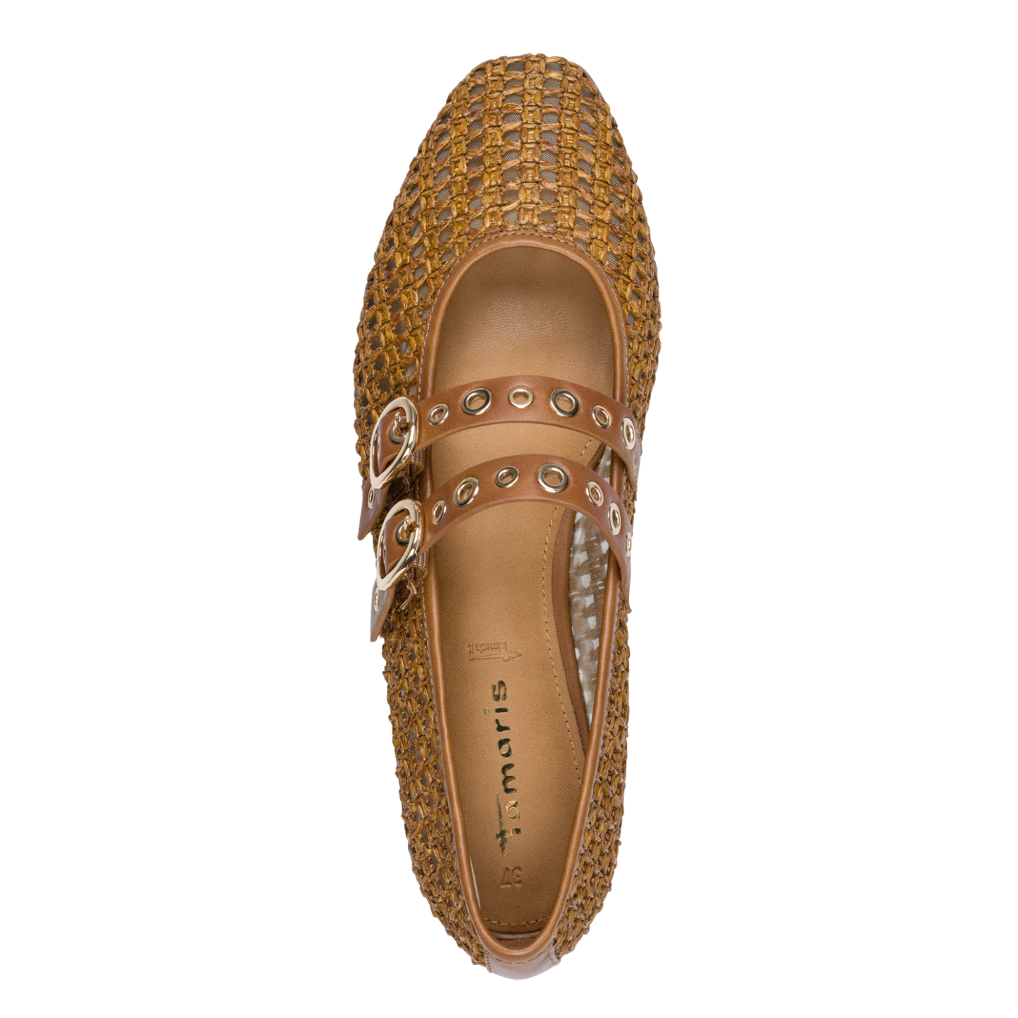 Tamaris Mary Jane Shoe in Cognac