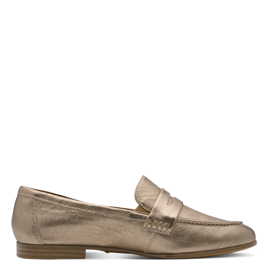 Tamaris Leather Loafer Light Gold