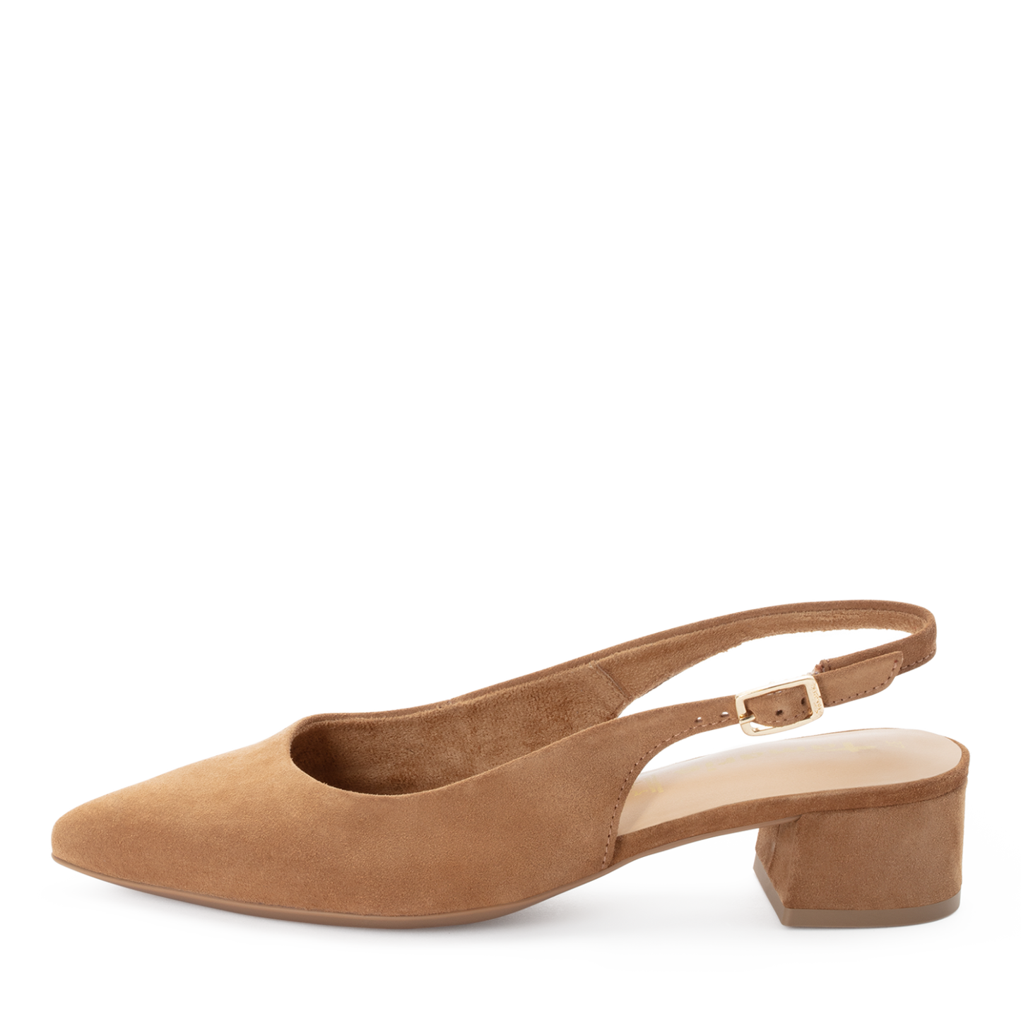 Tamaris Leather Sling Pumps in Cognac