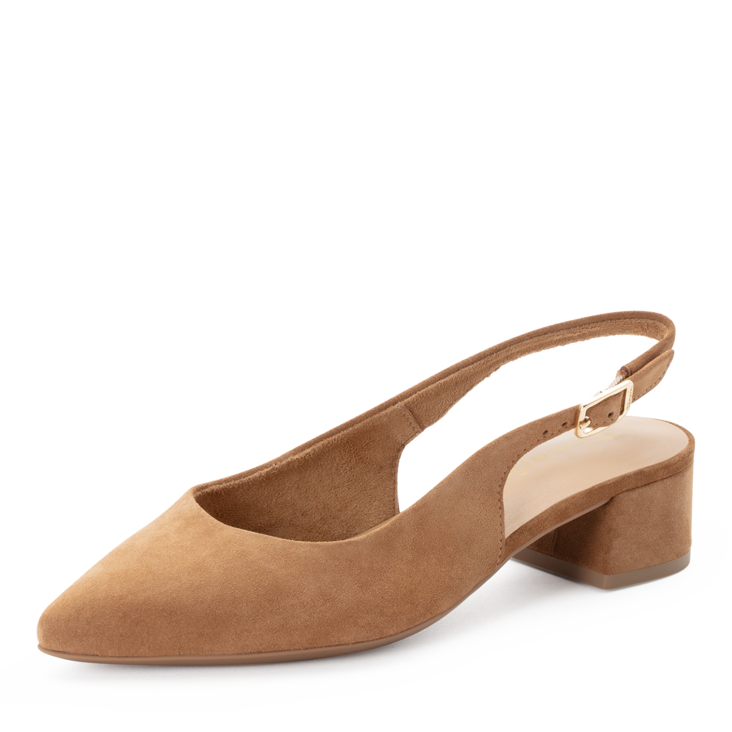 Tamaris Leather Sling Pumps in Cognac