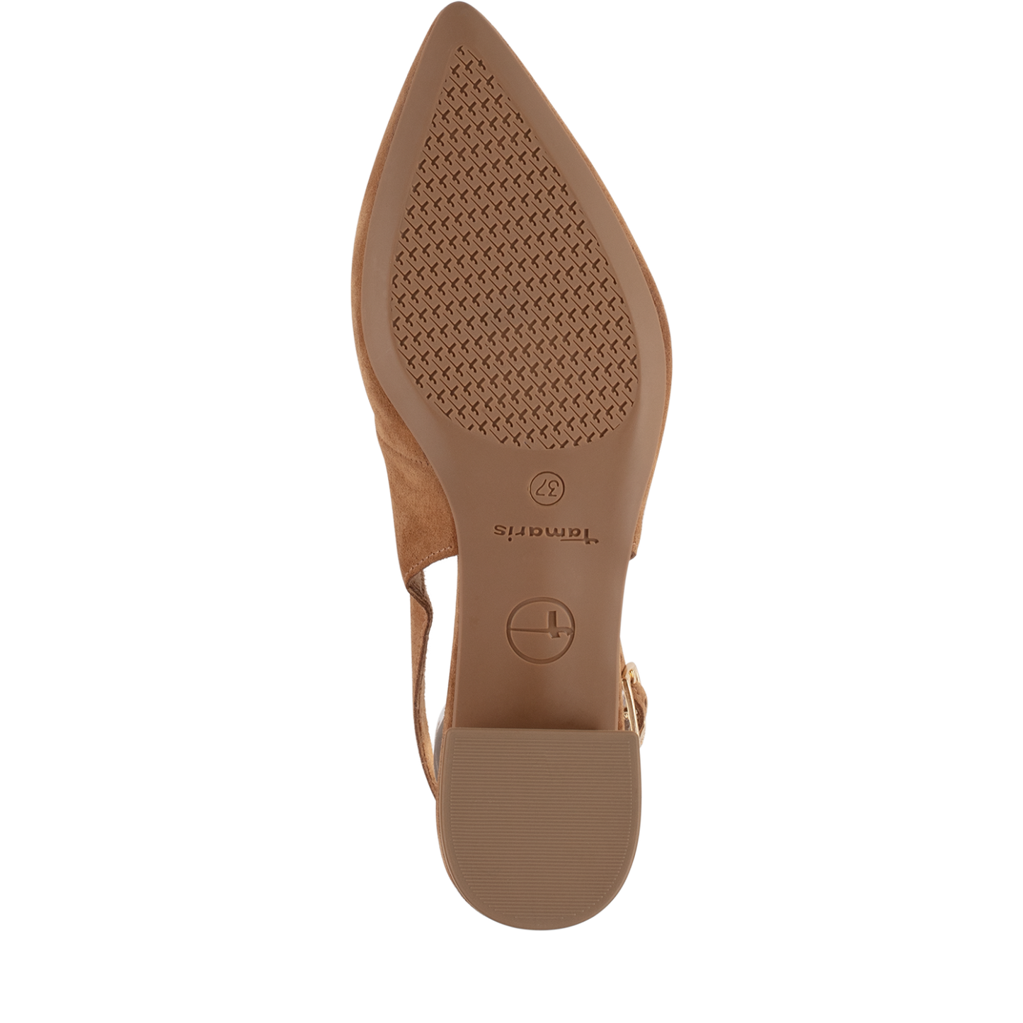 Tamaris Leather Sling Pumps in Cognac