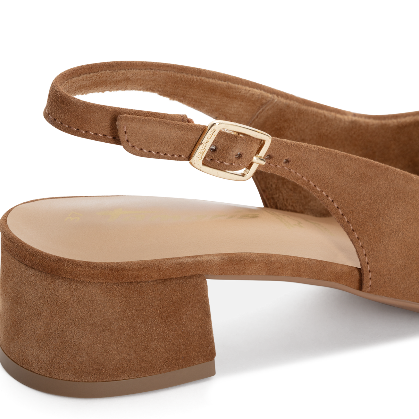 Tamaris Leather Sling Pumps in Cognac