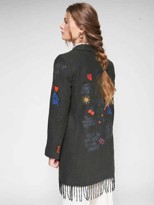 Vilagallo Coat in Fringe Graffiti