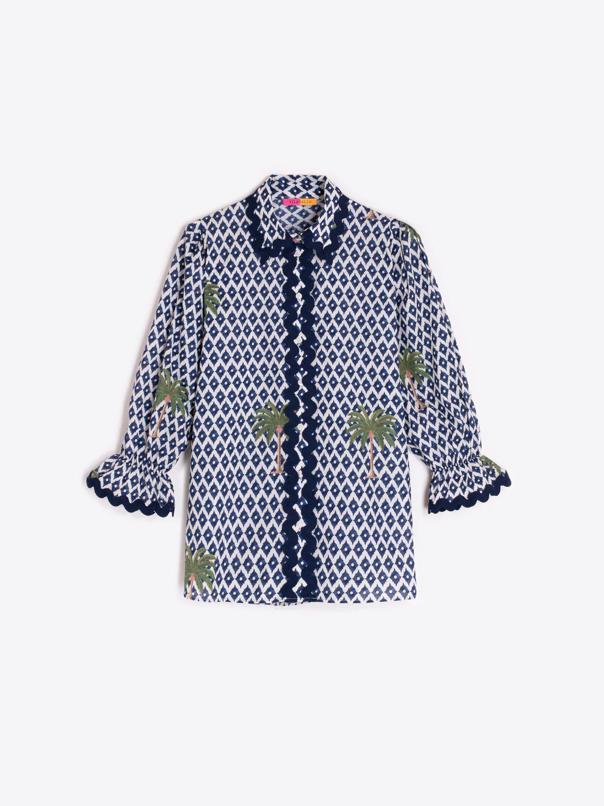Vilagallo Ikat Shirt in Palma Print