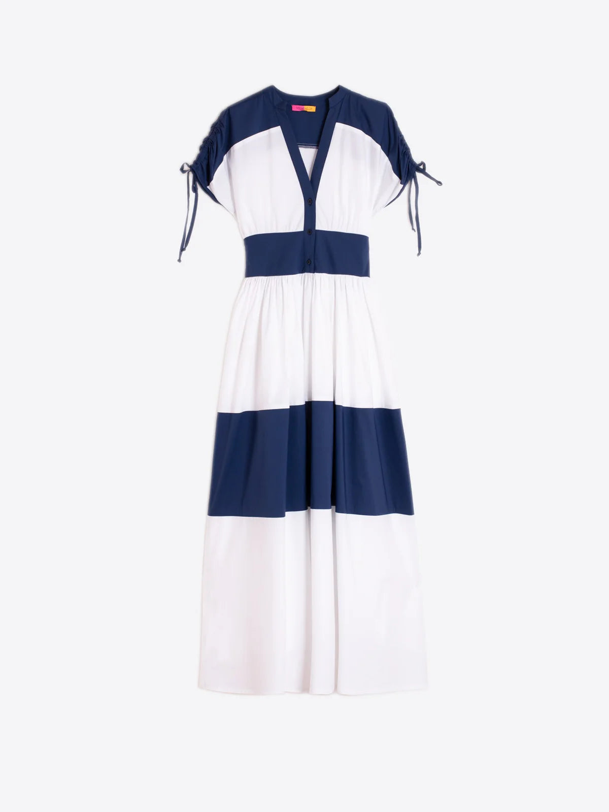 Vilagallo Poplin Dress with Tie Sleeves