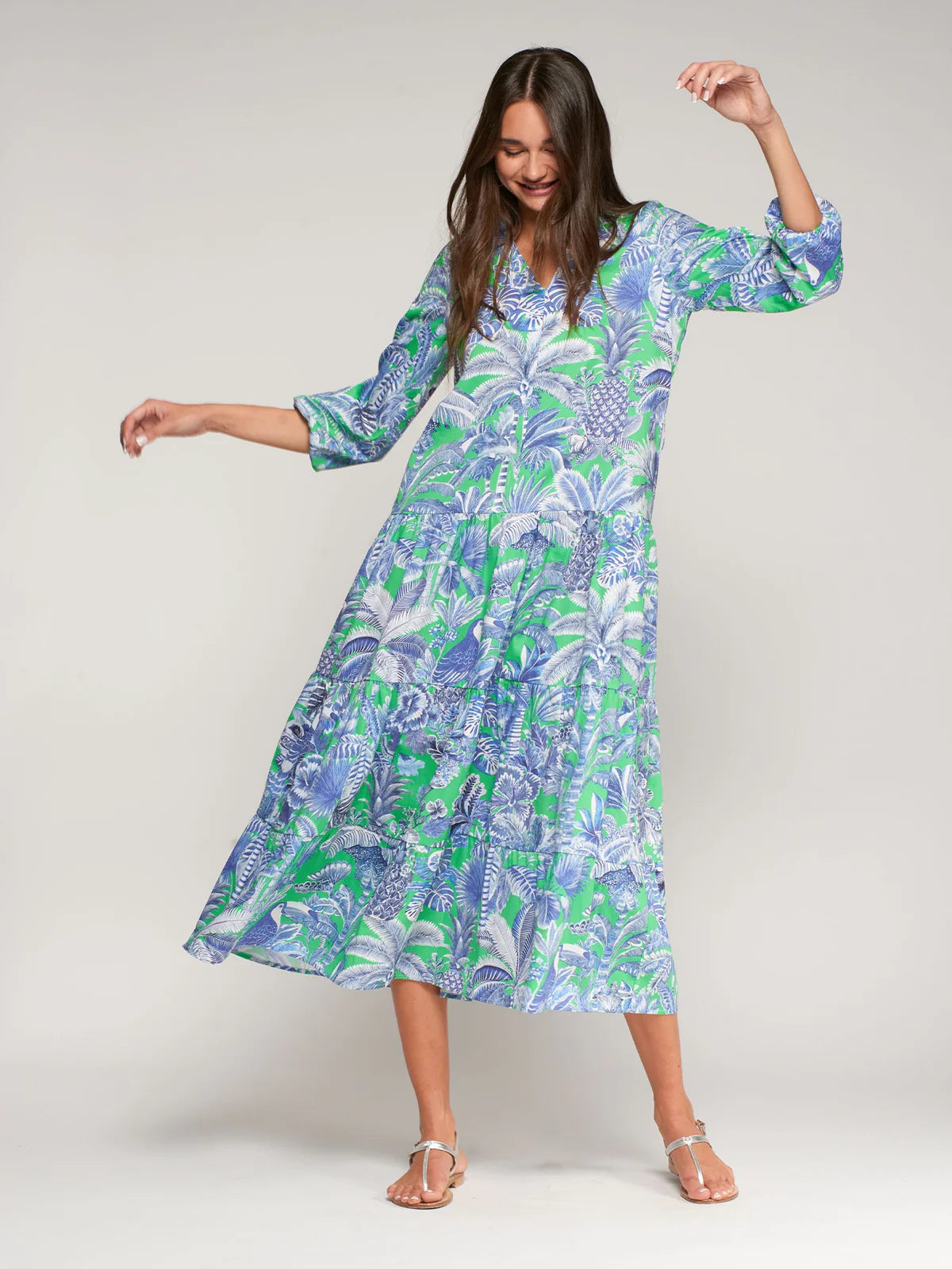 Vilagallo Tropical Print Dress