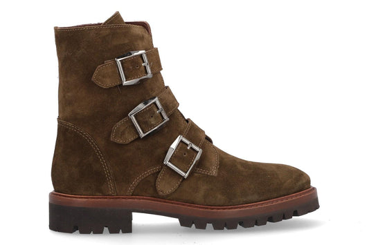 Side Buckle Boots in Brown