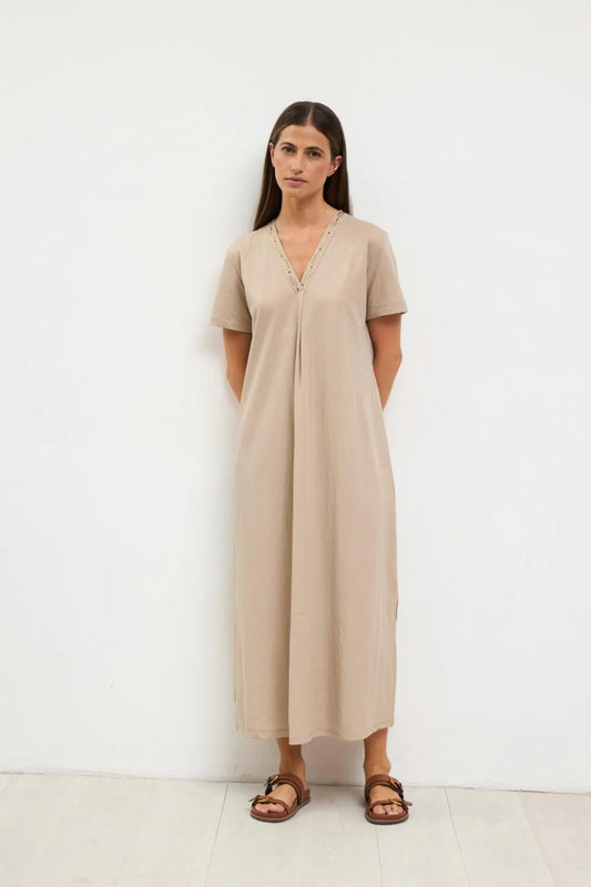 Tinta Style Blancaflor Maxi Dress in Taupe
