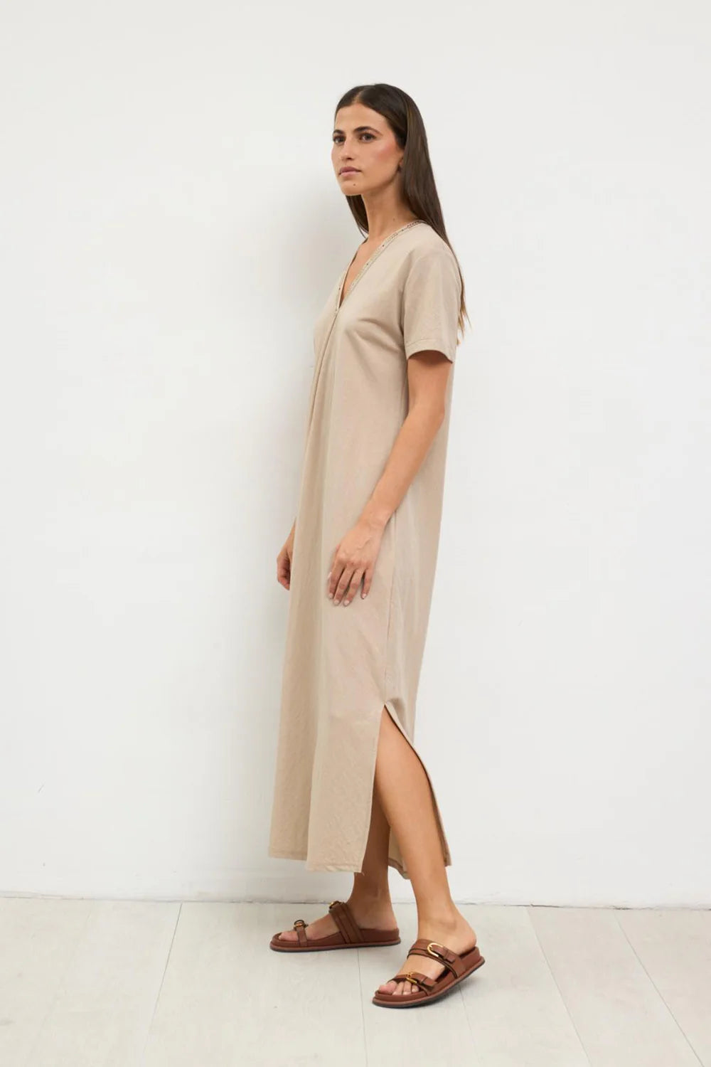 Tinta Style Blancaflor Maxi Dress in Taupe
