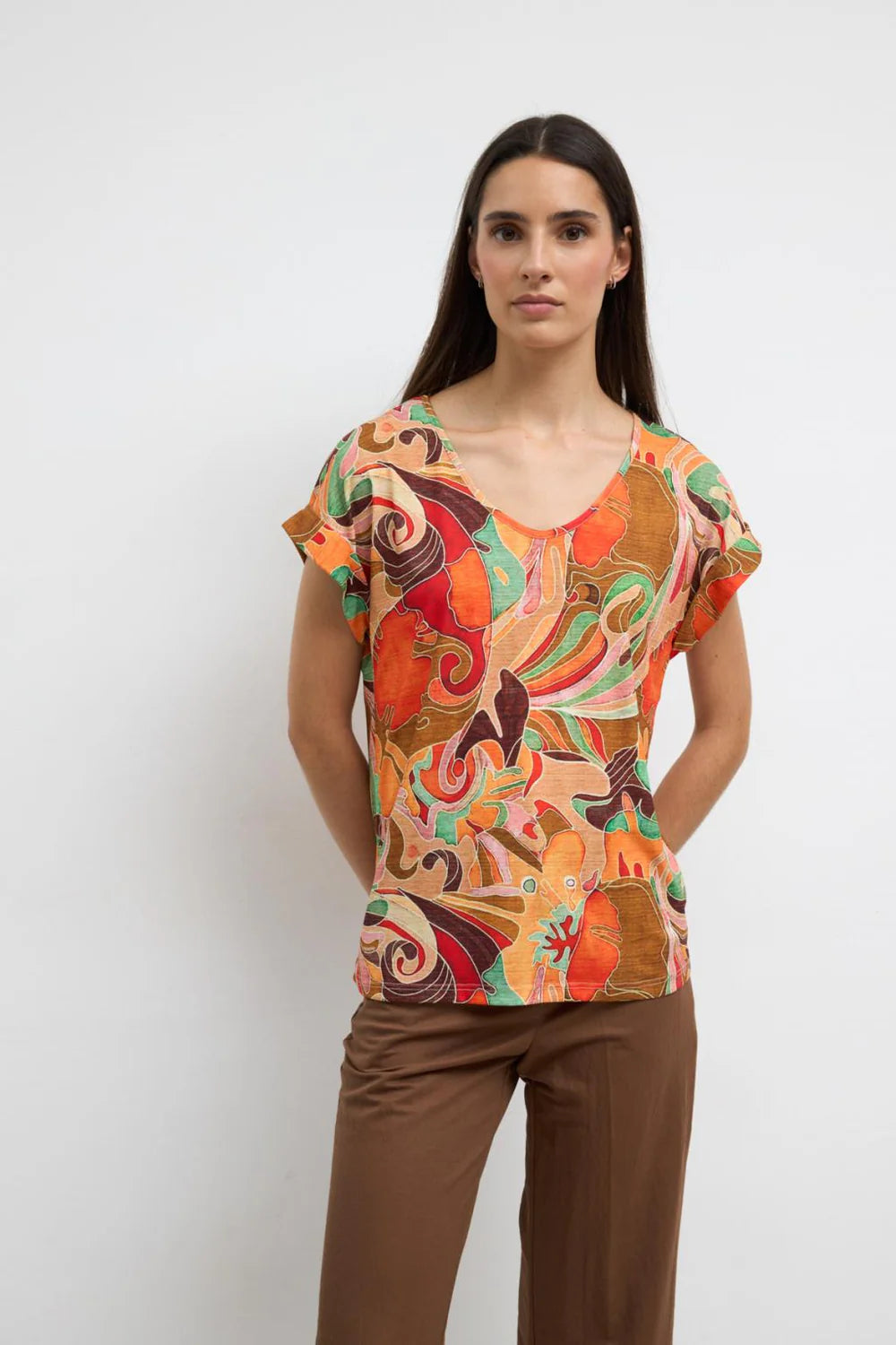 Tinta Style Compas T-shirt in Orange